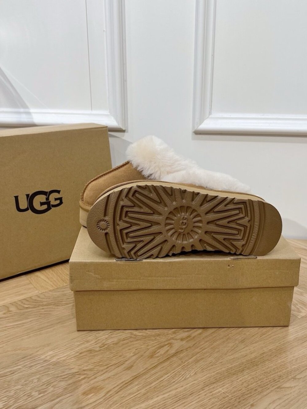 UGG Camel Plush Platform Mule Slippers - Picture 8 of 9